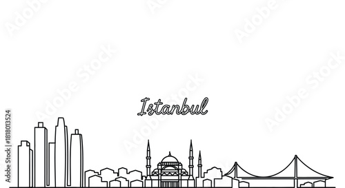 Explore Istanbul's iconic skyline in minimalist elegance today