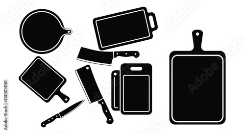 Culinary cutting boards and knives for professional kitchen use