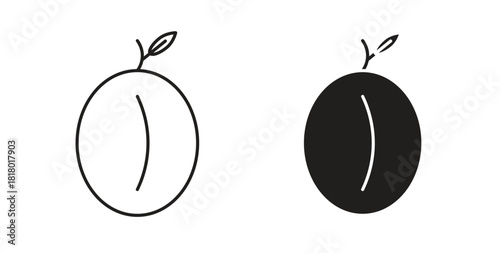 Plum icon. Symbol, logo illustration. graphic icon set
