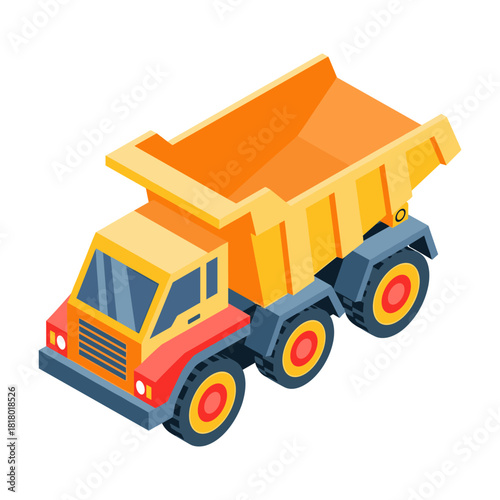 isometric toy dump truck