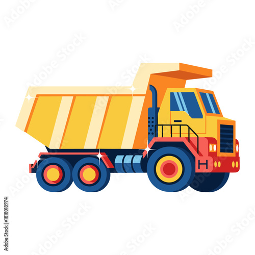 modern vector illustration of a dumping truck
