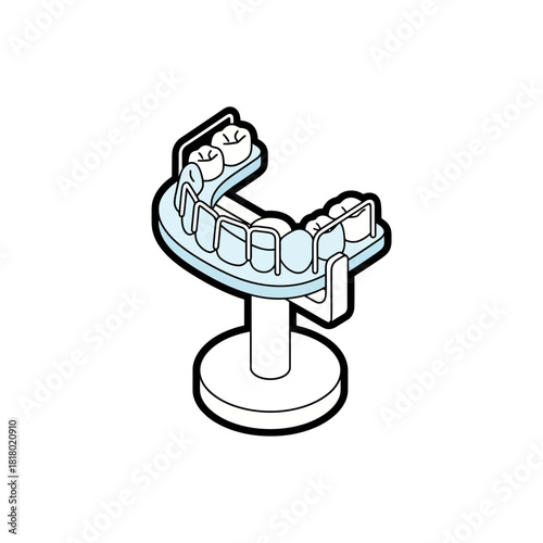 Isometric Dental Model A Detailed Representation of Teeth and Oral Structure for Educational Purposes