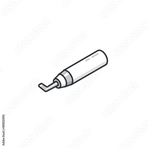 A minimalist line art icon of a dental probe instrument, presented in a clean isometric style for medical and healthcare graphics.svg (35)