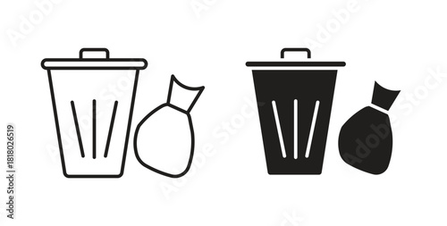 Waste icon. Symbol, logo illustration. graphic icon set