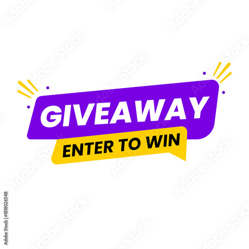 Giveaway Enter to Win Announcement label isolated on white background PNG