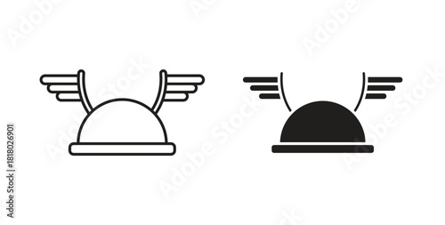 Winged viking helmet icon. Symbol, logo illustration. graphic icon set