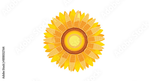 Vibrant Yellow Flower Illustration with Detailed Petals and Center, Generative AI