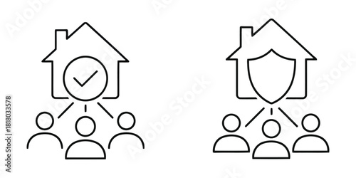 Home security and community icons