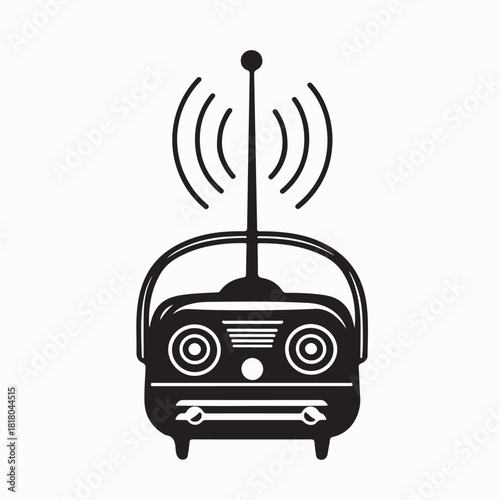 Radio logo template vector icon illustration on white background