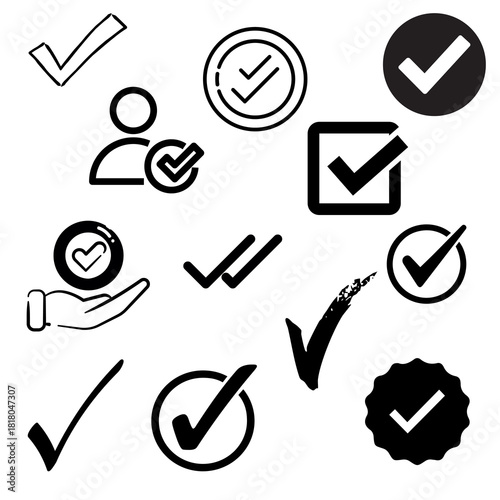 Simple check icons, bold tick marks for approvals, completed tasks, selections, and intuitive interface design.”
