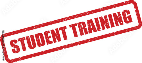 Authentic rubber stamp with a worn effect featuring the important message student training displayed on a clean background area
