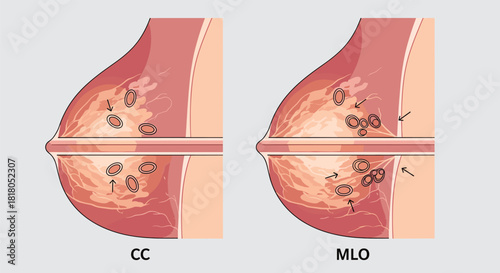 Mammogram Projections: Comparing CC and MLO Views for Breast Cancer Detection and Diagnosis in Medical Imaging and Healthcare Education Resources