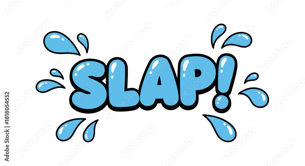 Obraz premium Slap cartoon illustration water droplets comic book style art
