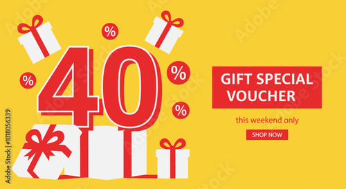 Gift voucher special promotion weekend sale forty percent off now