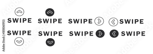 Swipe up icons. Slide or swipe. Modern swipe symbols. Scrolling slide icons. Vector scalable graphics