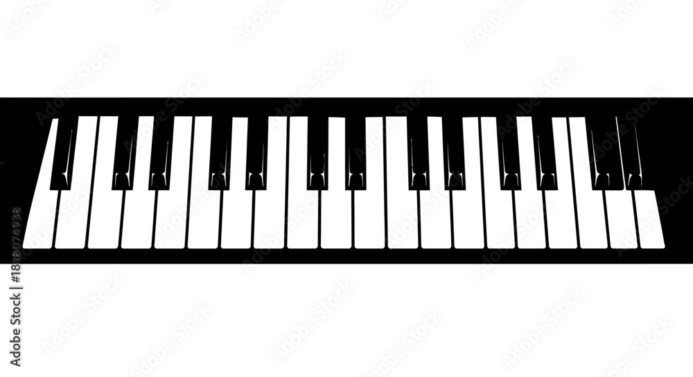Fototapeta premium Piano keys arrangement with transparent background
