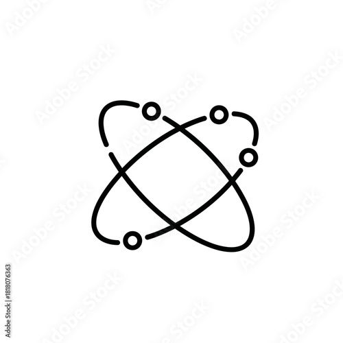 Atom Model with Orbiting Electrons in a Scientific Diagram.