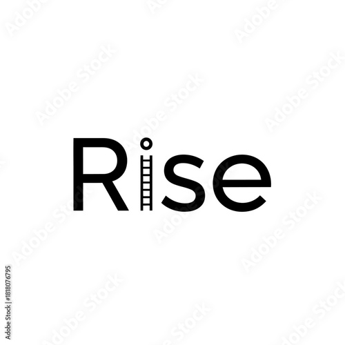 Rise logo featuring a ladder in place of the i symbolizing growth and aspiration.