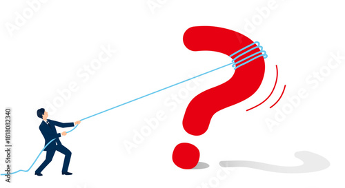 問いを立てる力｜AI時代に必要な“良い質問”を象徴するビジネスコンセプトイラスト