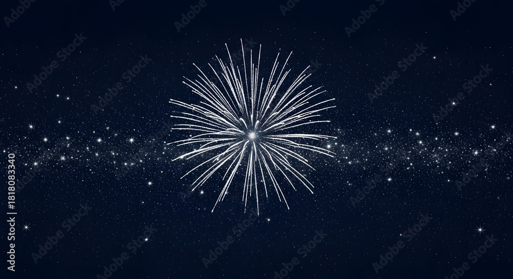 Fototapeta premium Christmas fireworks in the night sky