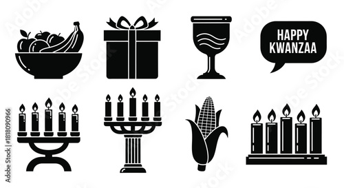 Celebrate kwanzaa with traditional symbols and festive elements