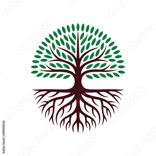 Modern Tree Logo Design Vector Template