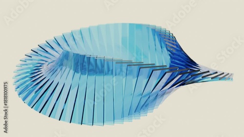 Abstract glass shape on a white background, 4k seamless loop animation, 3d render, Abstract Transparent Glass Shape on White Background — 4K Seamless Loop Animation