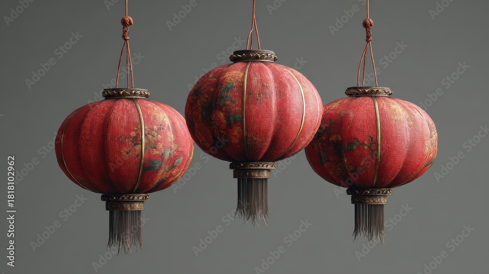 Obraz premium aesthetic red chinese lanterns 2026