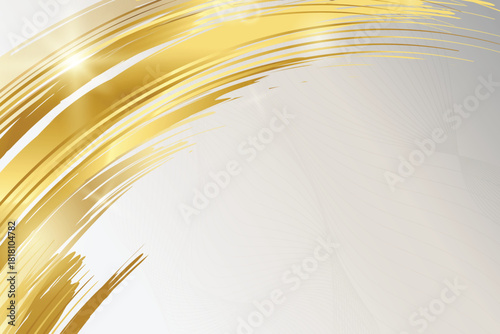 Golden arc luxury background with metallic curved strokes and elegant bright highlights.