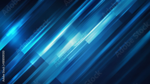 Abstract blue lines diagonal light streak glowing beam futuristic motion technology background speed gradient blur dynamic