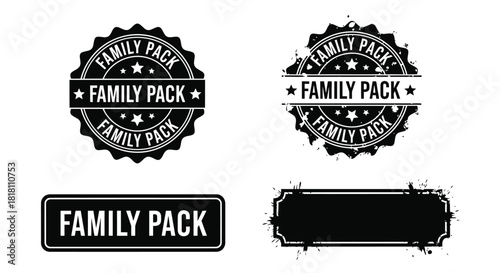 Family pack vector design elements for product marketing and promotion
