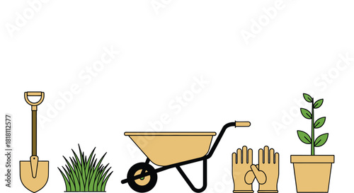 Gardening tools and equipment for spring planting and landscaping