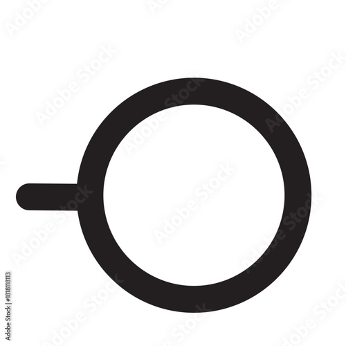 Circle with handle icon, ideal for drag, control, or illustrating interaction, adjustment, and minimalist UI design.