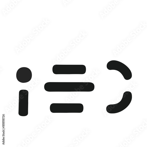 Text alignment symbol icon, suitable for typography, formatting, or illustrating left, center, right, and justified text layouts.