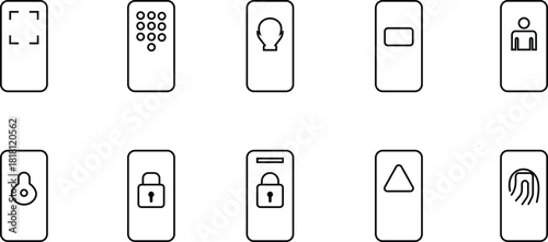 Mobile keypad icon set, smartphone buttons, dial pad symbols, numeric keys, communication interface elements, and digital phone UI design for apps, technology, and projects in solid silhouette design,