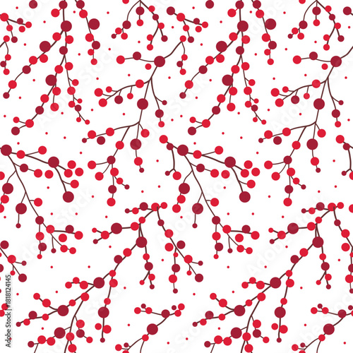 Berries Seamless Pattern Vector Art