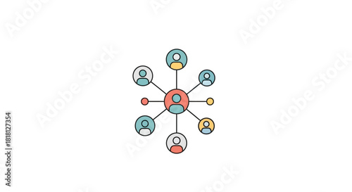 Networking Icon Connecting People and Ideas, Building Relationships and Collaboration