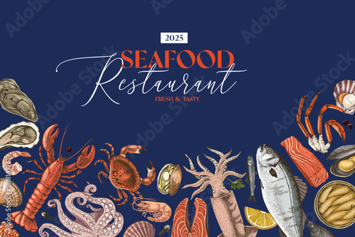 Seafood banner for your designs