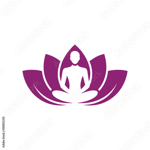 Minimal Yoga Pose Icon Vector