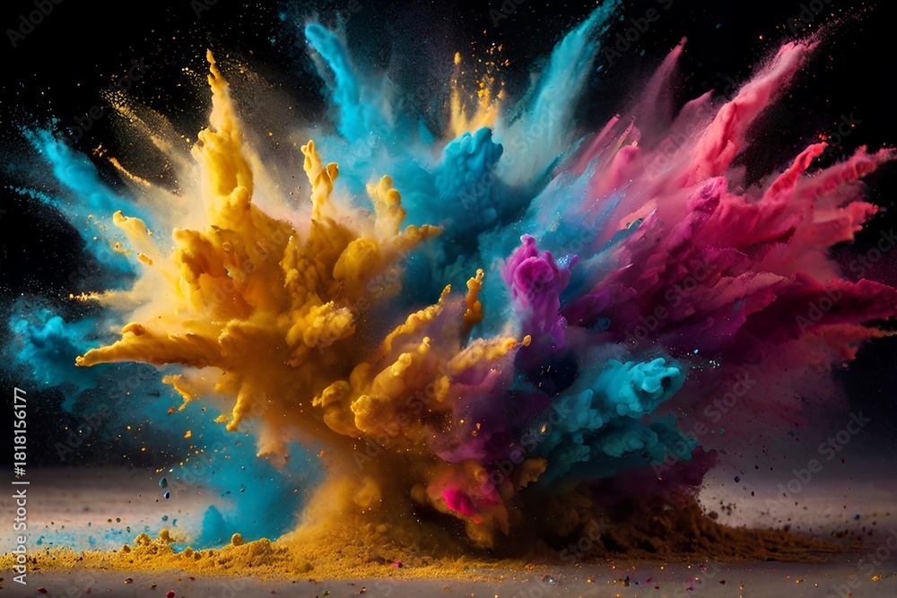 Fototapeta premium Colored Dust Splash Effect