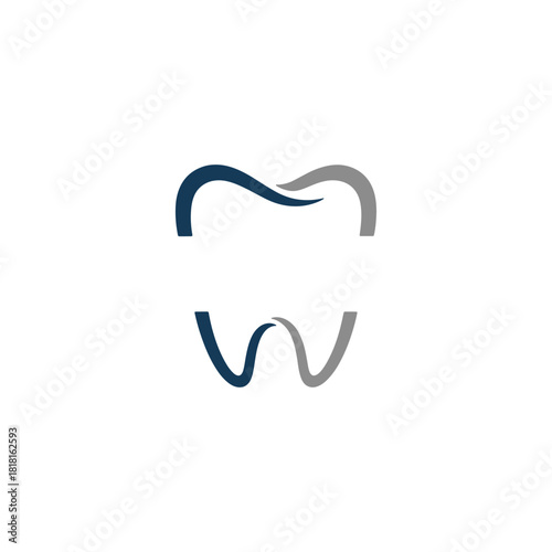 Minimal Tooth Icon Logo Vector