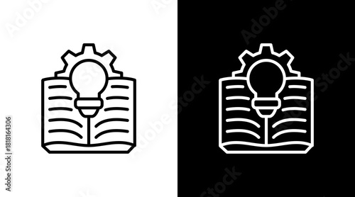 Knowledge White Icon Set Vector 