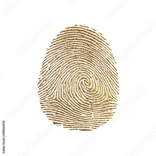 Gold fingerprint against black background