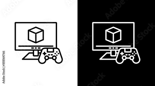 Simulation White Icon Set Vector 