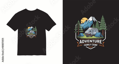 Adventure of mountain t-shirt design