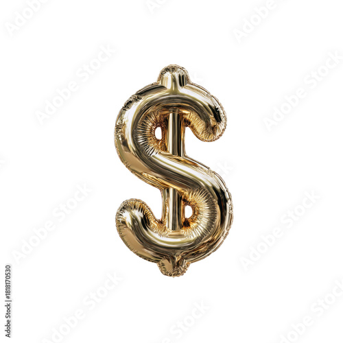 Gold Foil Dollar Sign Balloon