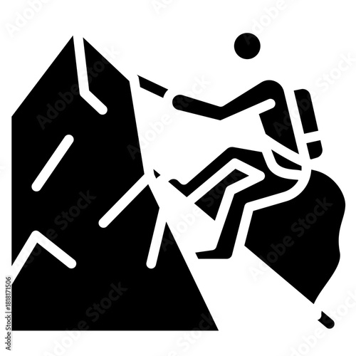 Rock Climbing icon vector image. Can be used for Adventure.