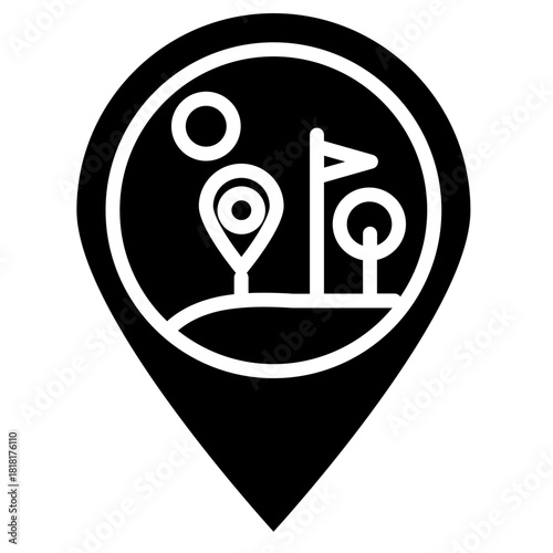 Golf Course Locator icon vector image. Can be used for Golf.