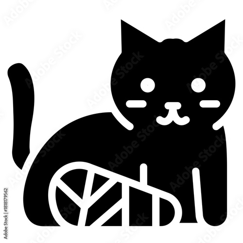 Injured Cat icon vector image. Can be used for Veterinary.
