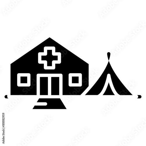 Field Hospital icon vector image. Can be used for Public Services.